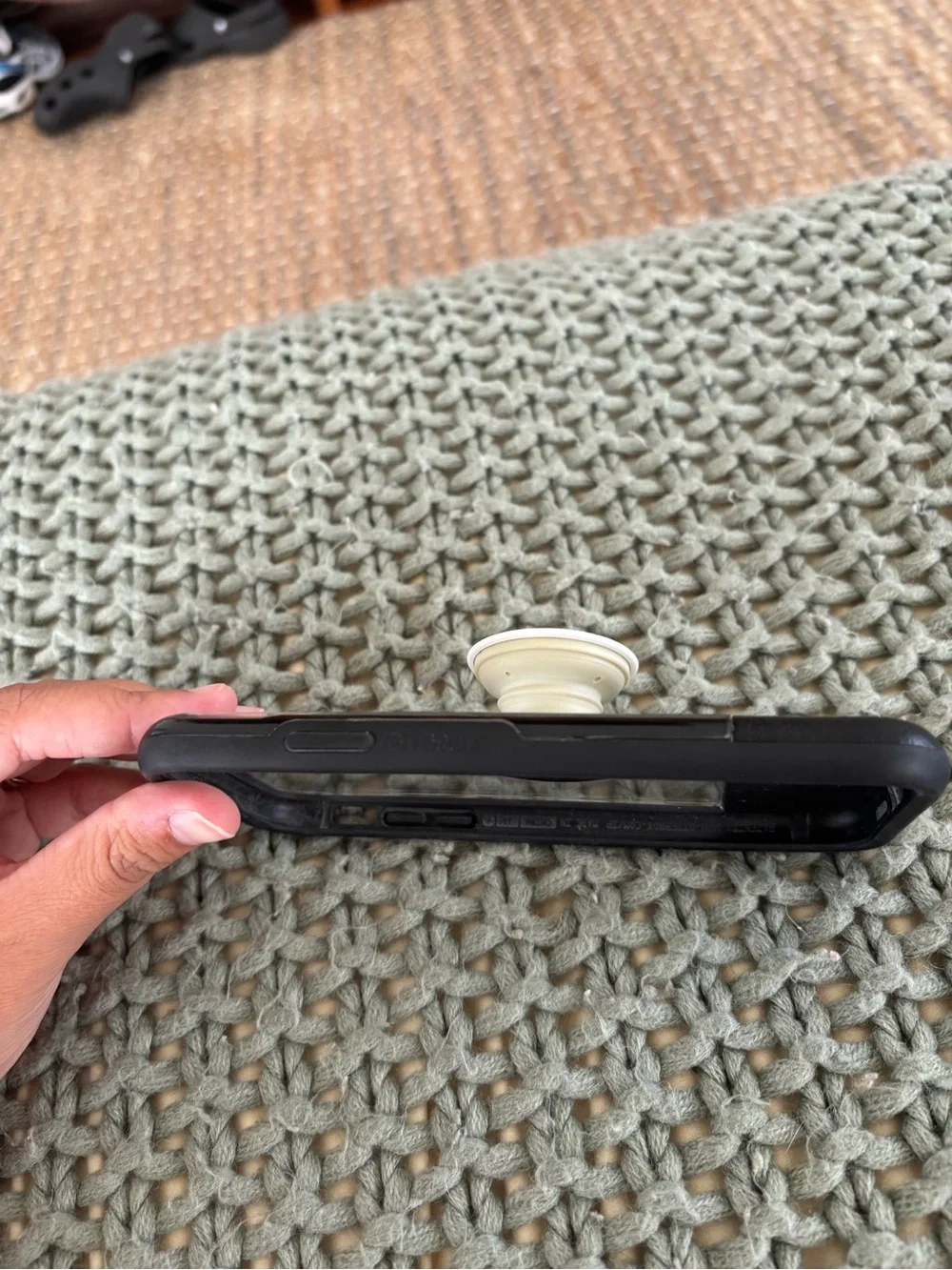 otterbox plastic & leather case for iPhone XR with popsocket